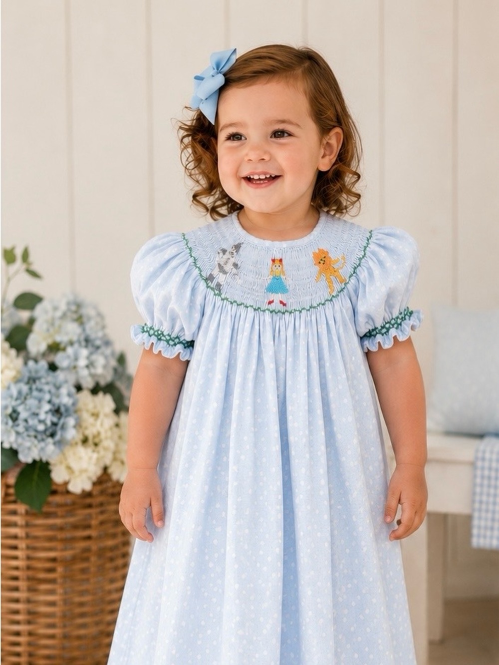 Mom & Me Smocked Wizard of Oz Bishop Dress 24 Months Dorothy Lion Tin Man